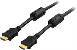 DELTACO HDMI kabelis, 4K, UltraHD in 30Hz, 5m, 19 pin ha-ha, juodas / HDMI-1050