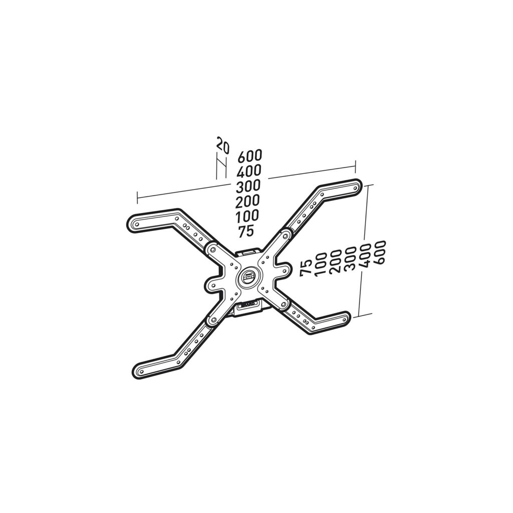 Laikiklis Erard fiksuotas, 40"-65" ekranams, max 30kg, VESA 75>600x400 / CLIFF 600 Fixe