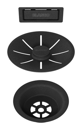 Priedai BLANCO InFino Set: outlet/overflow black, single bowl Black Edition