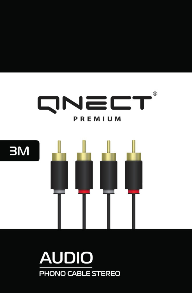 Kabelis QNECT 2x RCA male - 2x RCA male, 2.5m / 101962