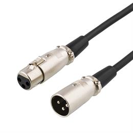 XLR Audio kabelis DELTACO3 pin ha - 3 pin ho, 5m   juodas / XLR-1050 5.0m