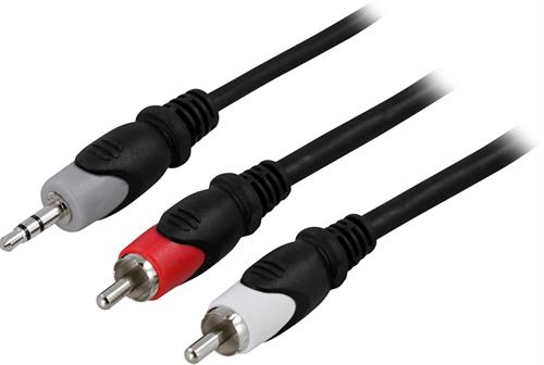 DELTACO audio kabelis, 3.5mm ha - 2xRCA 10m / MM-143