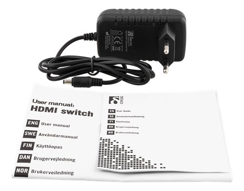 HDMI komutatorius DELTACO 5in-1out, 4k in 60Hz, 7.1 audio, Ultra HD, juodas / HDMI-7043