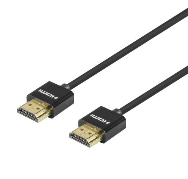 Itin plonas HDMI kabelis DELTACO 4K UHD, 1m, juodas / HDMI-1091-K / 00100017