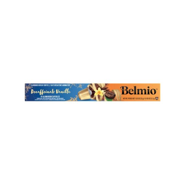 Kavos be kofeino kapsulės Belmio Decaffeinato Vanilla, Nespresso kavos aparatams, 10 kap / BLIO31551