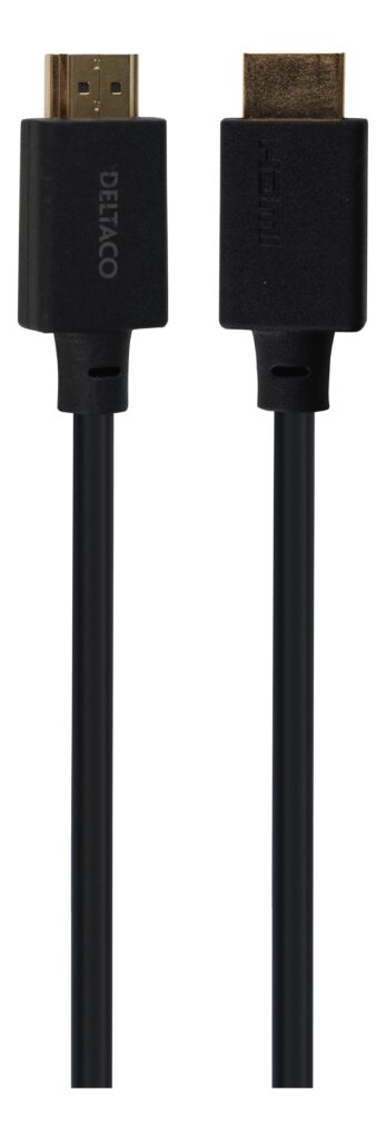Ultra High Speed HDMI kabelis DELTACO 1m, eARC, QMS, 8K 60Hz, 4K 120Hz, LSZH, juodas / HU-10-LSZH
