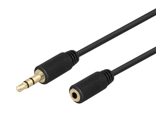 Audio kabelis DELTACO 3.5mm, paauksuotos jungtys, 1m, juodas / MM-159-K / R00180011