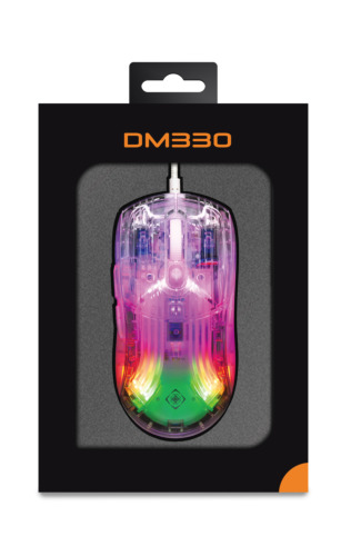 DM330 permatoma RGB DELTACO GAMING  žaidimų pelė, 1000 Hz, 3327 IC / GAM-159-T / 4222234