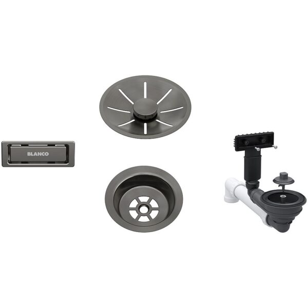 Priedai BLANCO Waste fitting set 1x3,5'' InFino Satin Dark Steel